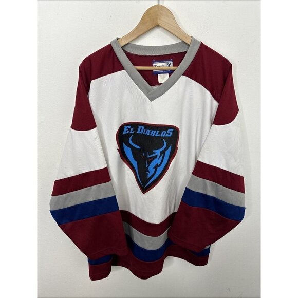 Vintage El Diablos Men XL Beer League Hockey Jersey Devil Mexico